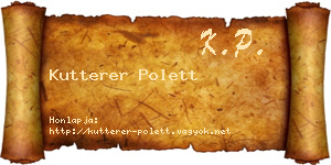 Kutterer Polett névjegykártya